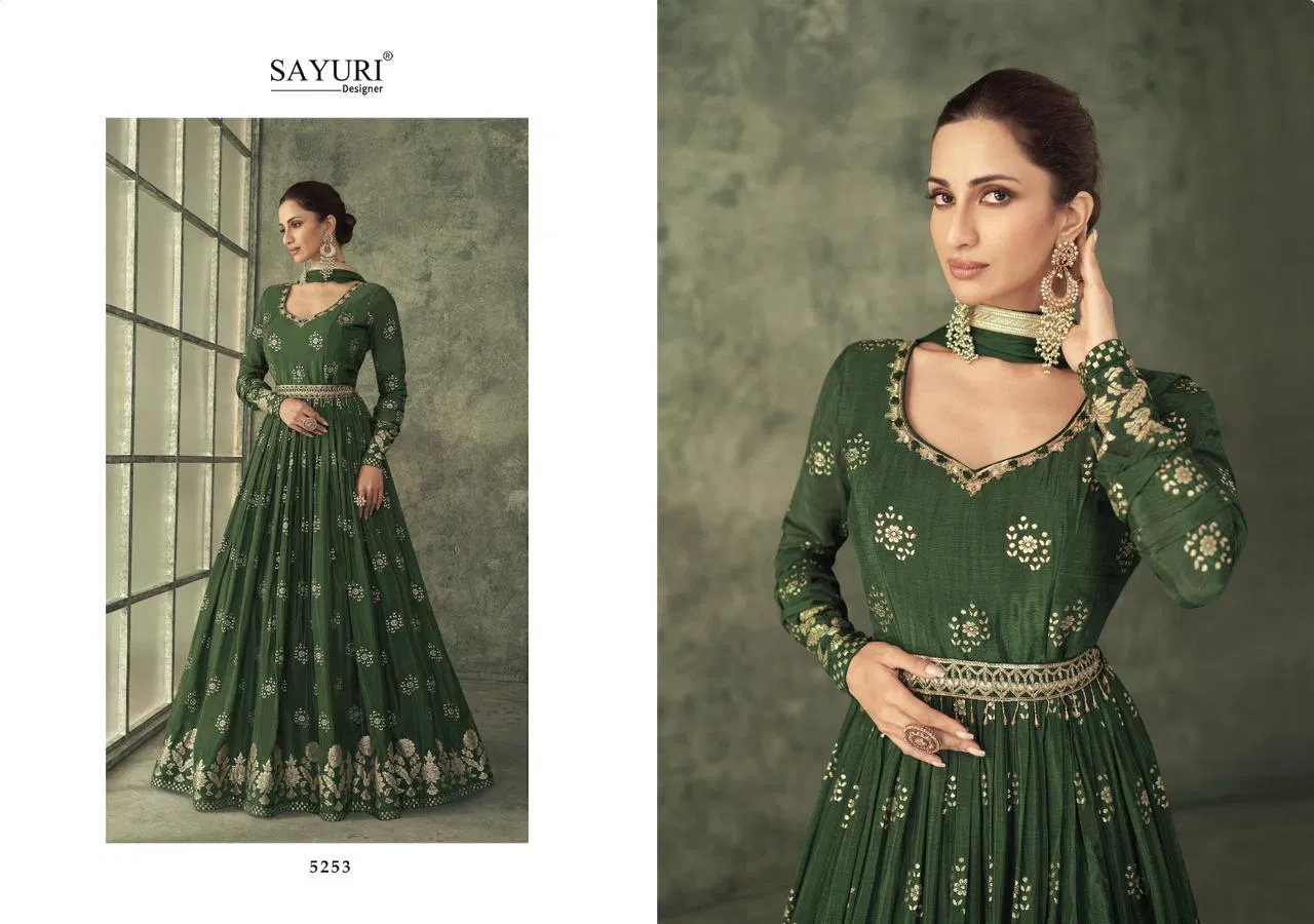 Shine Gold By Sayuri Heavy Wedding Wear Gown Catalog